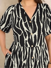 Evans Black Jersey Button Thru Dress - Image 4 of 5