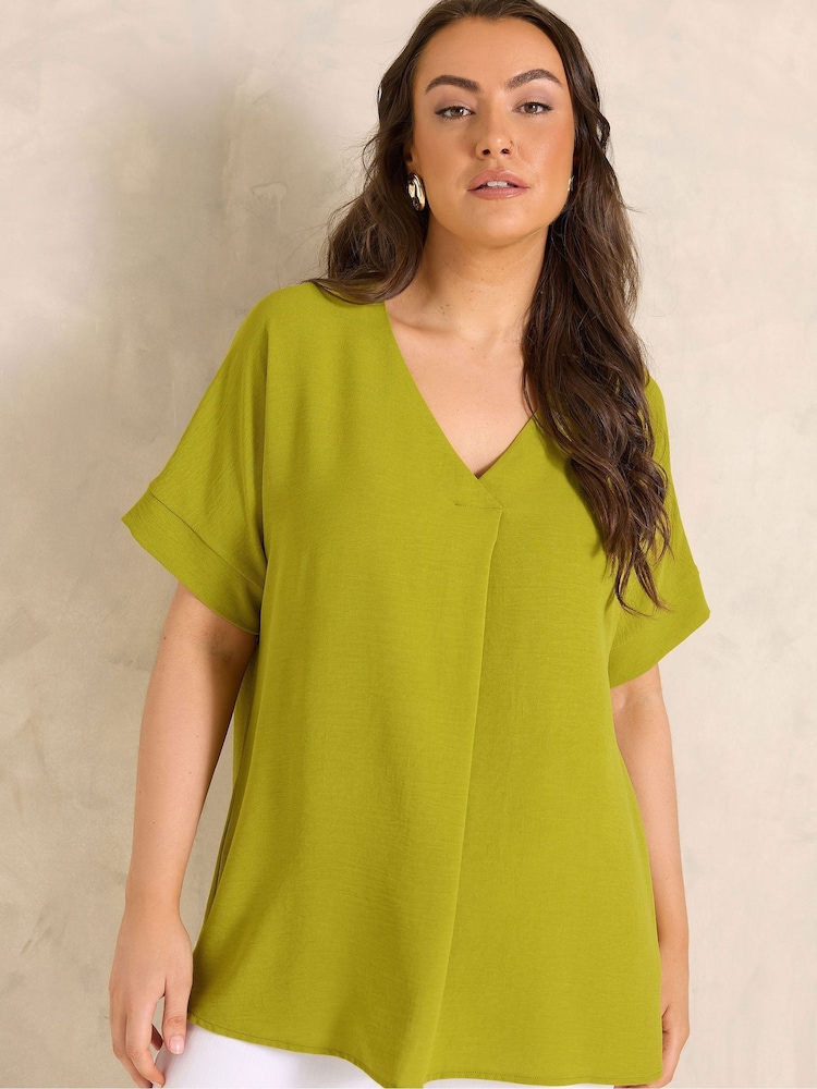 Evans Green Short Sleeve Airflow Blouse - Image 1 of 5