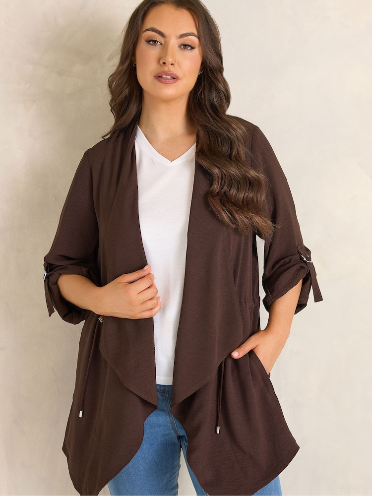 Evans Brown Airflow Waterfall Jacket - Image 1 of 5