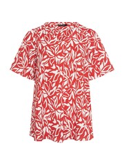 Evans Red Pleated Front Angel Sleeve Blouse - Image 5 of 5