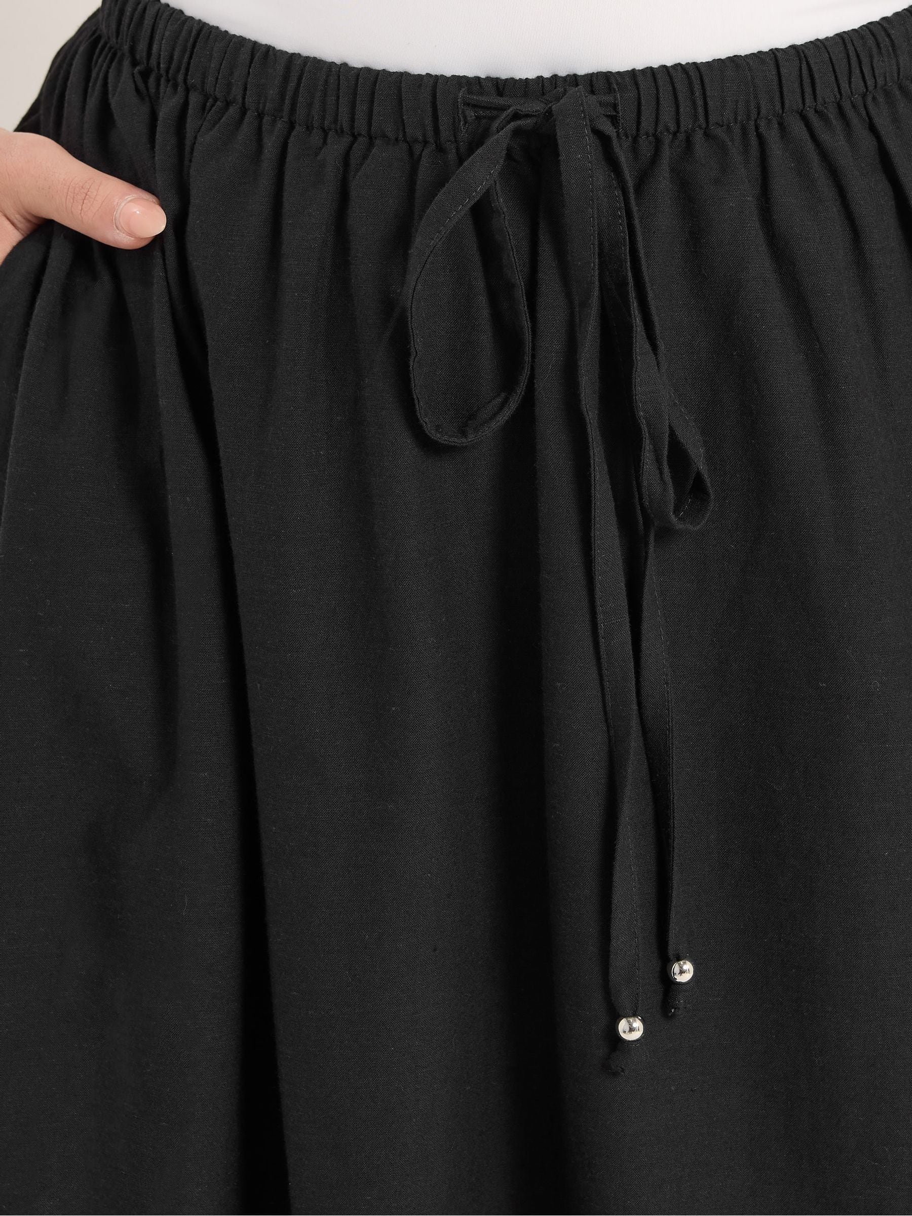 Buy Yours Curve Black Maxi Skirt With Linen from Next Australia