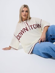 Yours Curve White Limited Downtown Sport Jumper - Image 1 of 5