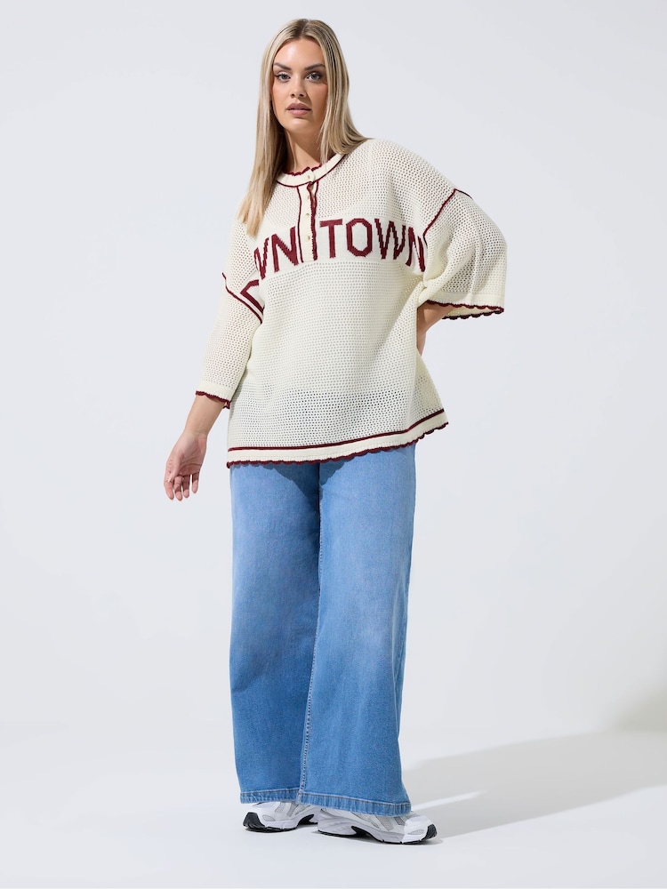 Yours Curve White Limited Downtown Sport Jumper - Image 2 of 5