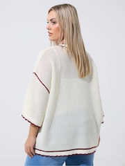 Yours Curve White Limited Downtown Sport Jumper - Image 3 of 5