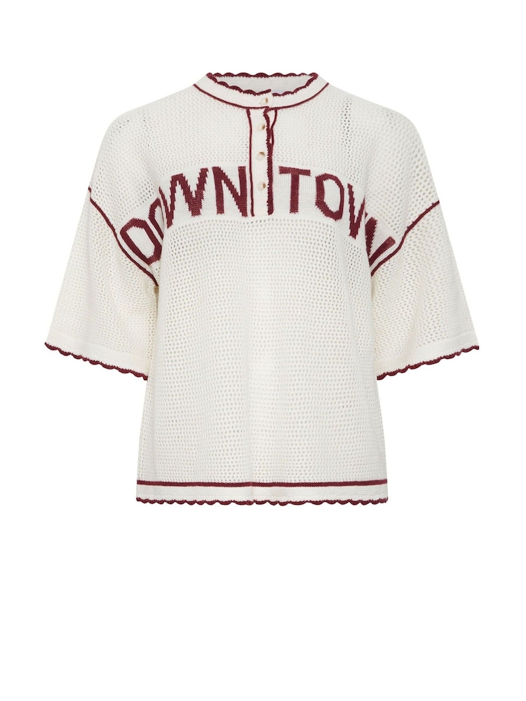 Yours Curve White Limited Downtown Sport Jumper - Image 5 of 5