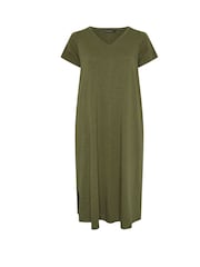 Evans Green Slub Jersey Dress - Image 2 of 2