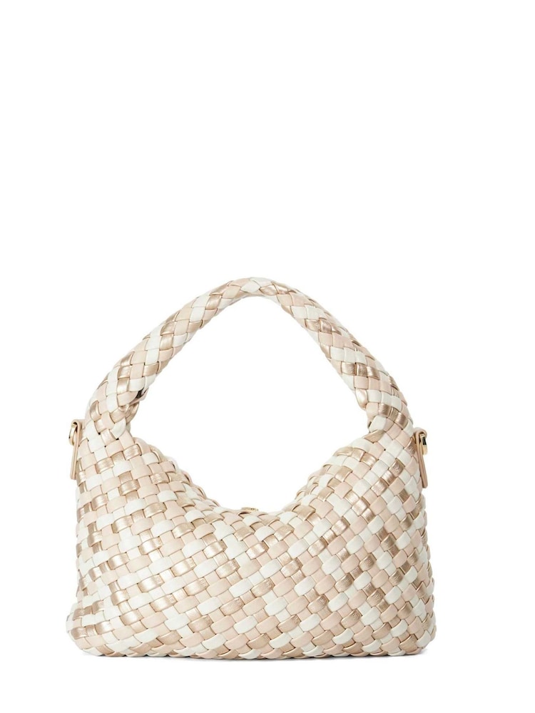 Natur - Dune London Dinkydeliberate kleine Slouch-Tasche aus gewebtem Material - Bild 2 von 4