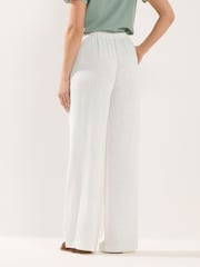Long Tall Sally White Wide Leg Trousers With Linen - Image 3 of 5