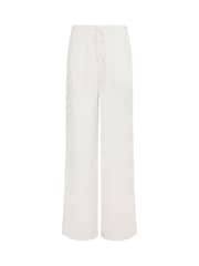Long Tall Sally White Wide Leg Trousers With Linen - Image 5 of 5
