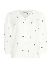 M&Co White Long Sleeve Embroidered Shirt - Image 1 of 1