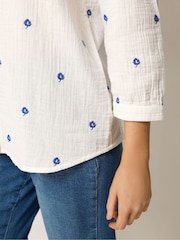 M&Co White Long Sleeve Embroidered Shirt - Image 4 of 5