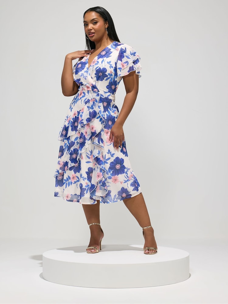 فستان ماكسي زهور بكشكشة مقاس كبير من Yours - Image 1 of 5