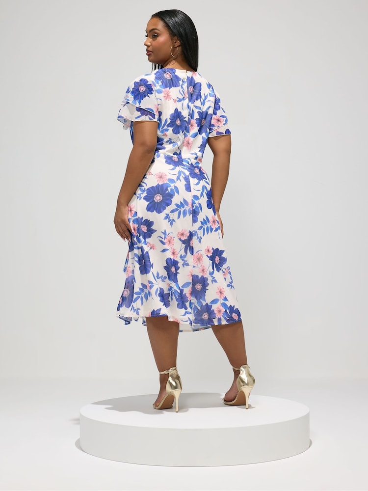 فستان ماكسي زهور بكشكشة مقاس كبير من Yours - Image 2 of 5