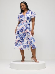 فستان ماكسي زهور بكشكشة مقاس كبير من Yours - Image 3 of 5