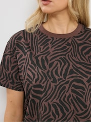 Long Tall Sally Brown Oversized T-Shirt - Image 4 of 5