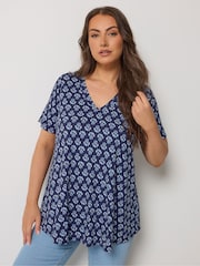 Yours Curve Blue Swing Top - Image 1 of 5