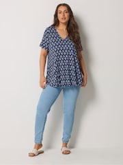 Yours Curve Blue Swing Top - Image 2 of 5