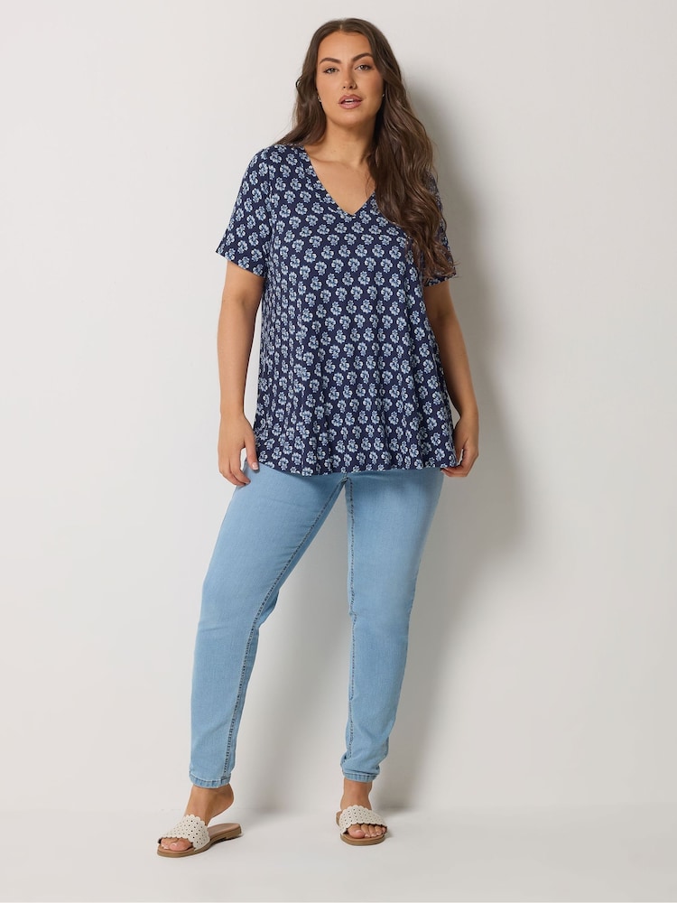 Yours Curve Blue Swing Top - Image 2 of 5