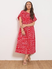 Yours Curve Mixed Shell Midi Dress - Bild 3 von 5