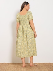 Yours Curve Yellow Print Maxi Dress - Image 3 of 5