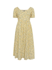 Yours Curve Yellow Print Maxi Dress - Image 5 of 5