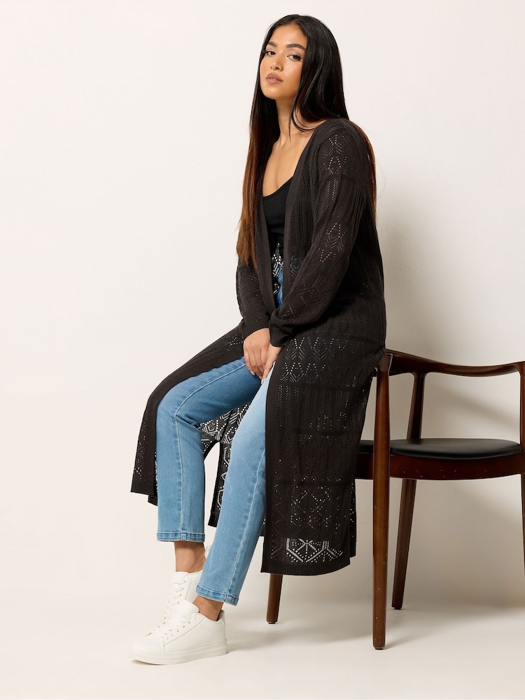 M&Co Brown Petite Maxi Length Cardigan - Image 1 of 5