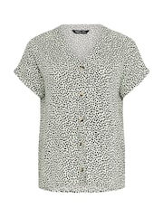M&Co Natural Spot Short Sleeve Button Blouse - Image 5 of 5