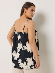 Yours Curve Black Pleated Cami - Image 2 of 5
