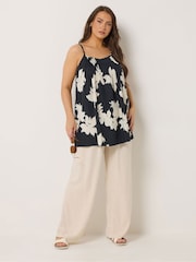 Yours Curve Black Pleated Cami - Image 3 of 5