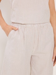 Long Tall Sally Natural Stripe Wide Leg Trousers - Image 4 of 5