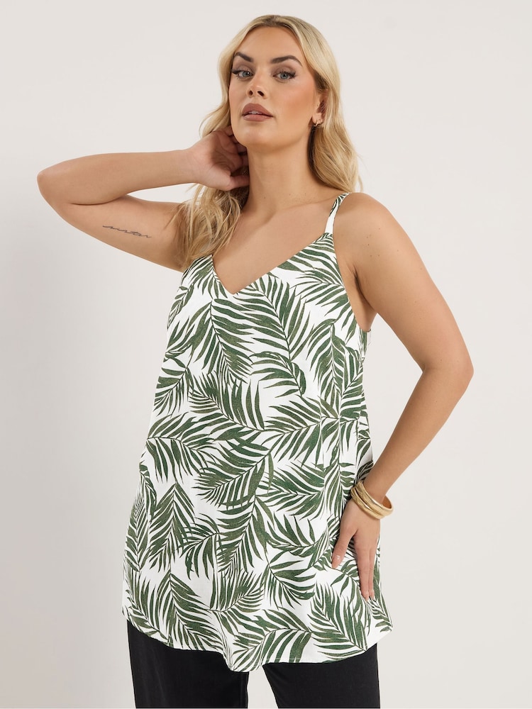 أخضر - Yours Curve Vest Cami With Linen - Image 1 of 5
