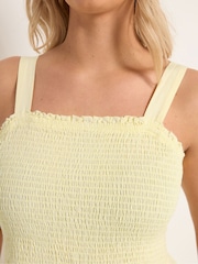 Yours Curve Yellow Shirred Maxi Dress - Image 4 of 5