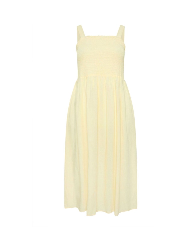 Yours Curve Yellow Shirred Maxi Dress - Image 5 of 5
