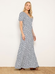 Long Tall Sally Blue Ditsy Wrap Maxi Dress - Image 1 of 5