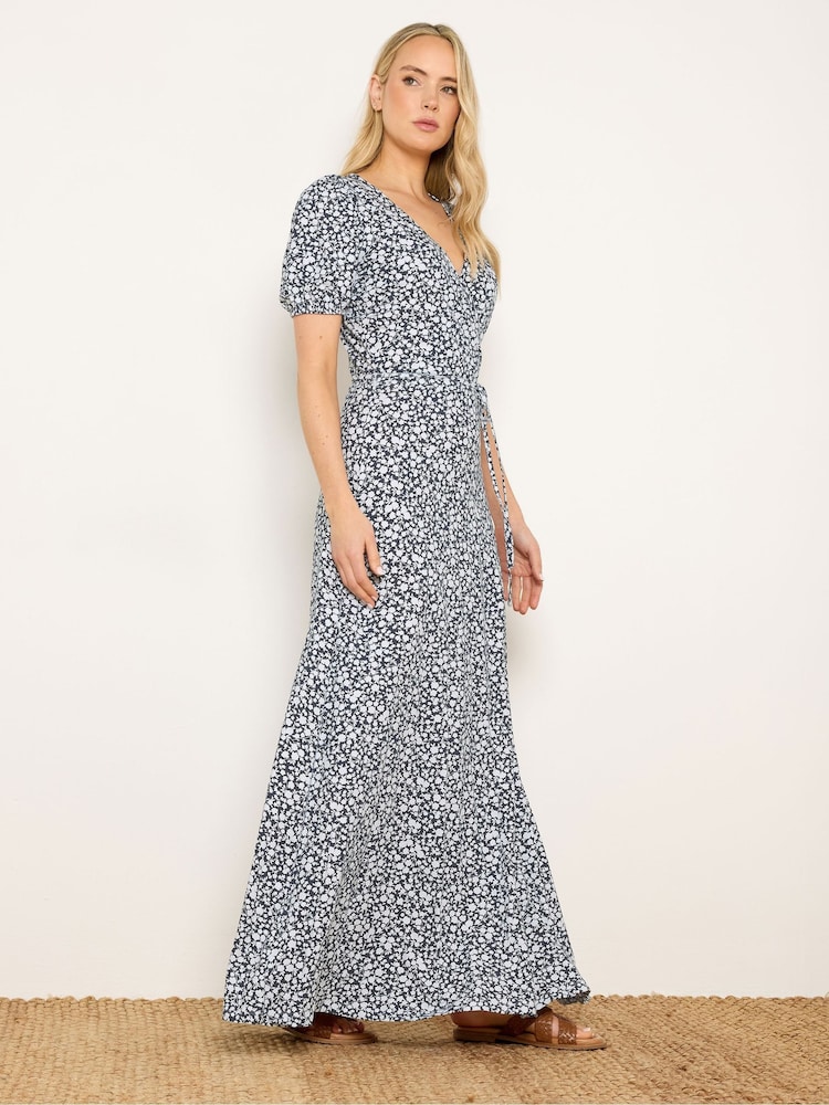 Long Tall Sally Blue Ditsy Wrap Maxi Dress - Image 1 of 5