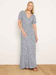 Long Tall Sally Blue Ditsy Wrap Maxi Dress - Image 2 of 5