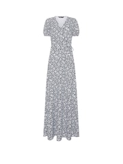 Long Tall Sally Blue Ditsy Wrap Maxi Dress - Image 5 of 5
