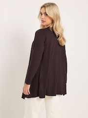 Yours Curve Brown Waterfall Cardigan - Image 3 of 5