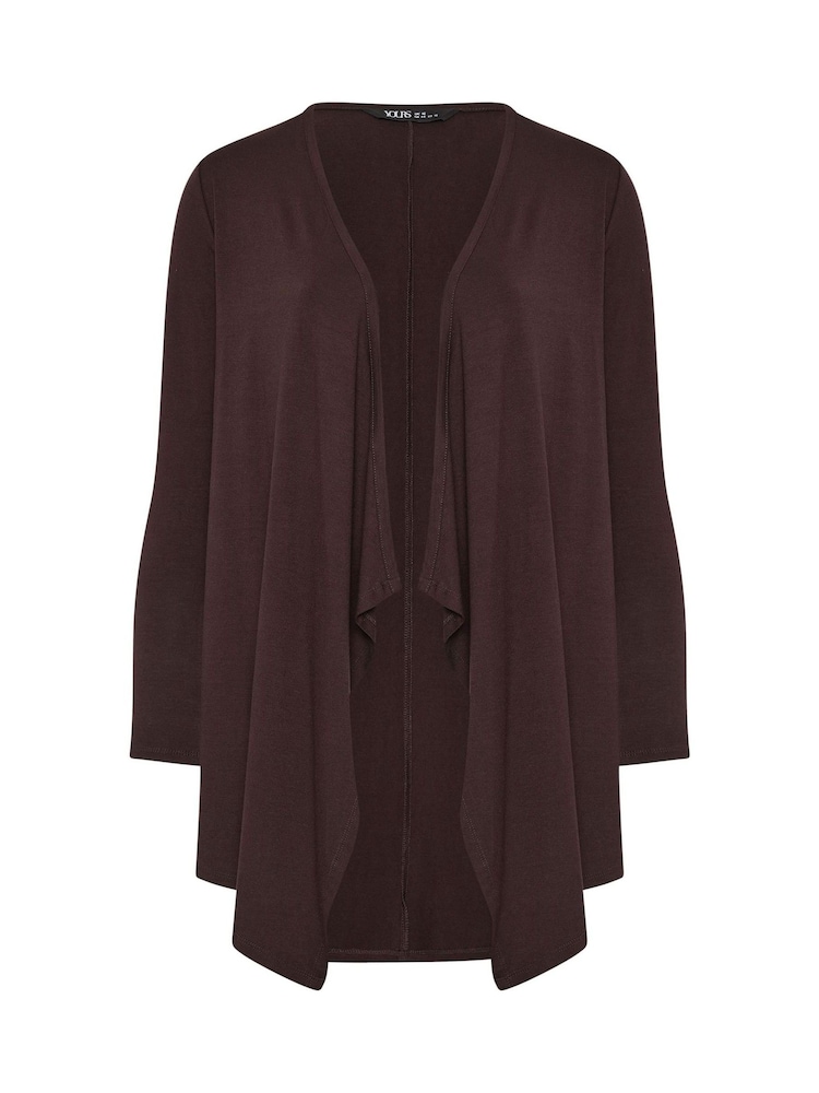 Yours Curve Brown Waterfall Cardigan - Image 5 of 5 Yours Curve Brown Waterfall Cardigan - Image 5 of 5