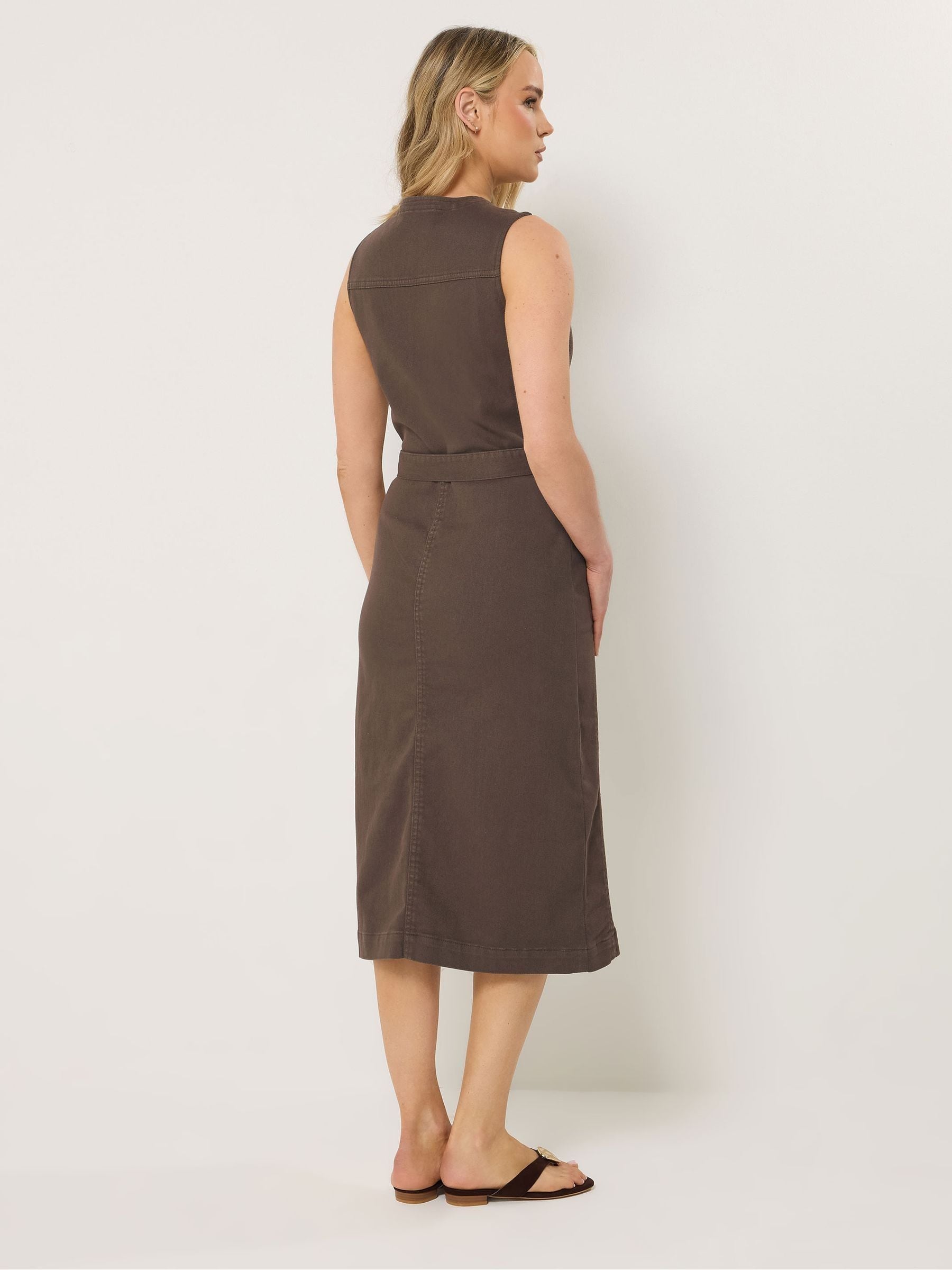 Buy Long Tall Sally Brown Sleeveless Zip Front Midi Dress from
