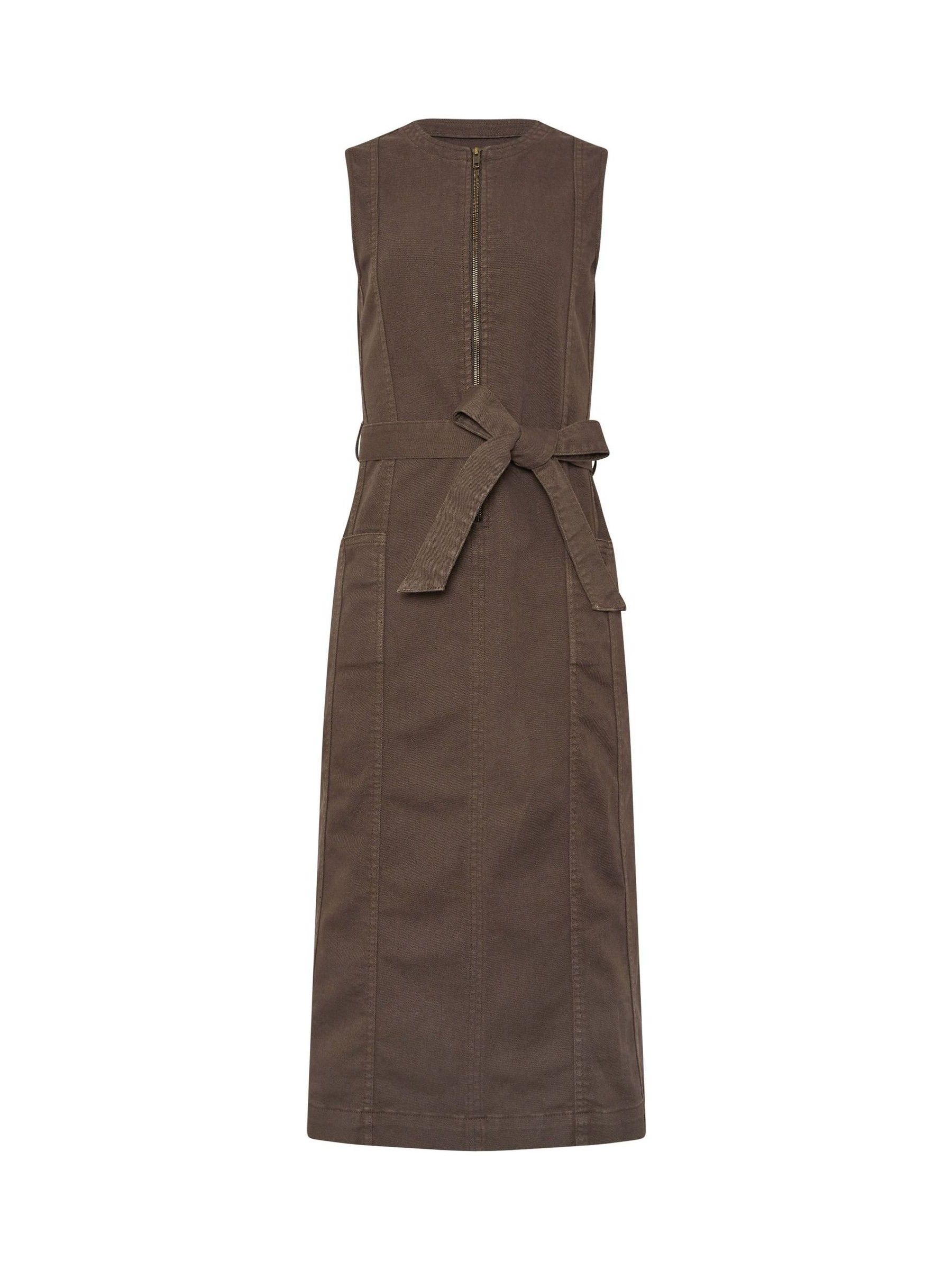 Buy Long Tall Sally Brown Sleeveless Zip Front Midi Dress from
