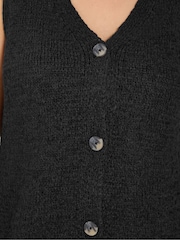 Yours Curve Black Button Through Knitted Waistcoat - Image 4 of 5