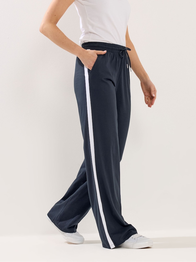 Long Tall Sally Blue Contrast Piped Joggers - Image 2 of 5