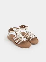 Yours Curve Gold Extra Wide Fit EEE Faux Suede Gladiator Sandals - Image 3 of 5