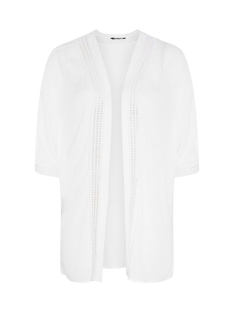 Yours Curve White Crinkle Beach Kimono - Image 2 of 2