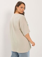 Yours Curve Natural Floral Graphic T-Shirt - Image 4 of 5