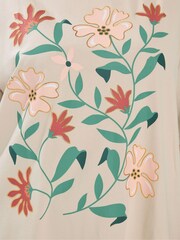 Yours Curve Natural Floral Graphic T-Shirt - Image 5 of 5