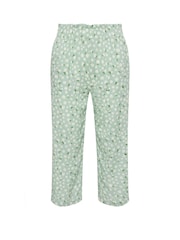 PixieGirl Petite Green Daisy Wide Leg Crop Trousers - Image 5 of 5