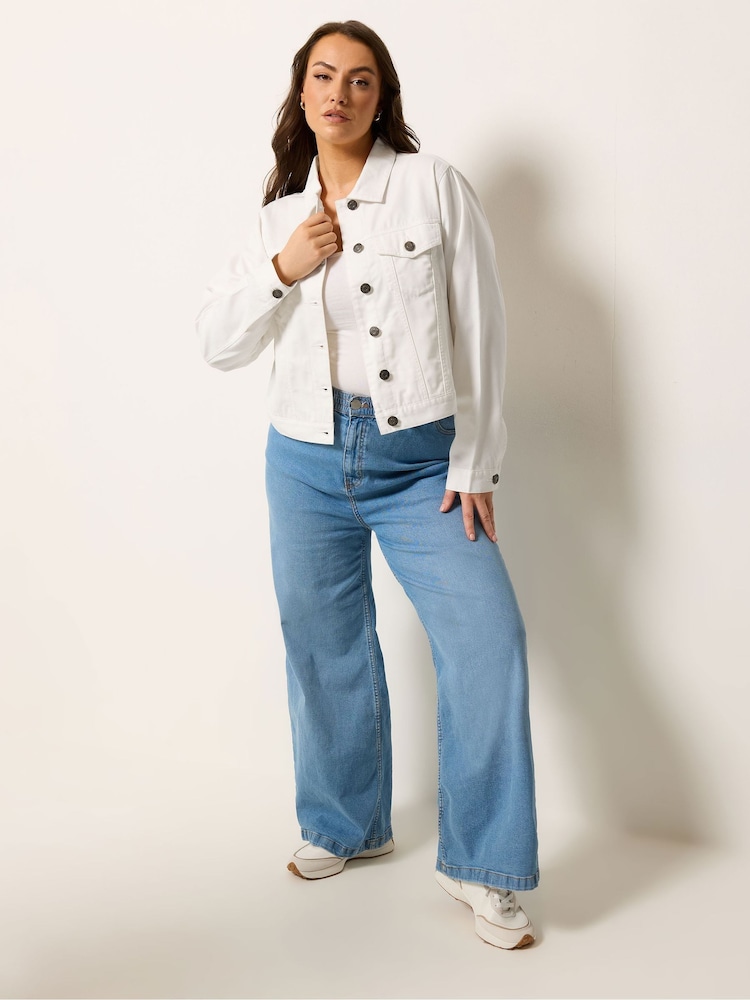 Yours Curve White Denim Jacket - Image 2 of 5