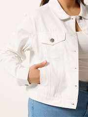 Yours Curve White Denim Jacket - Image 3 of 5